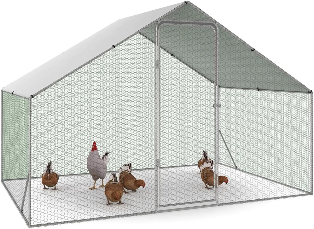 IDMarket - Enclos poulailler 6 m² Parc grillagé 3x2 M Acier galvanisé