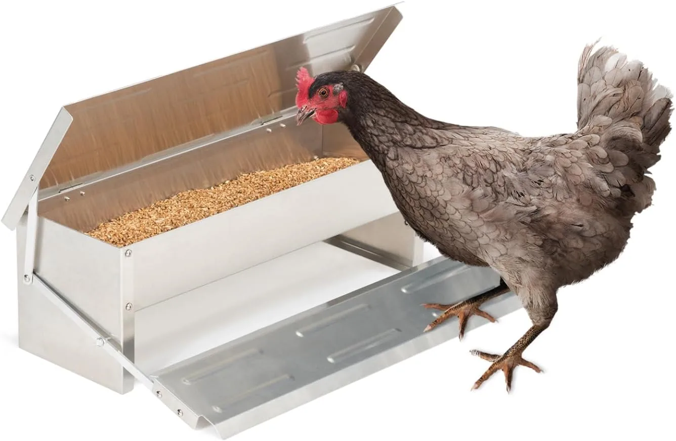 IDMarket - Mangeoire XL pour Poules Distributeur Automatique à pédale en Acier 5 KG